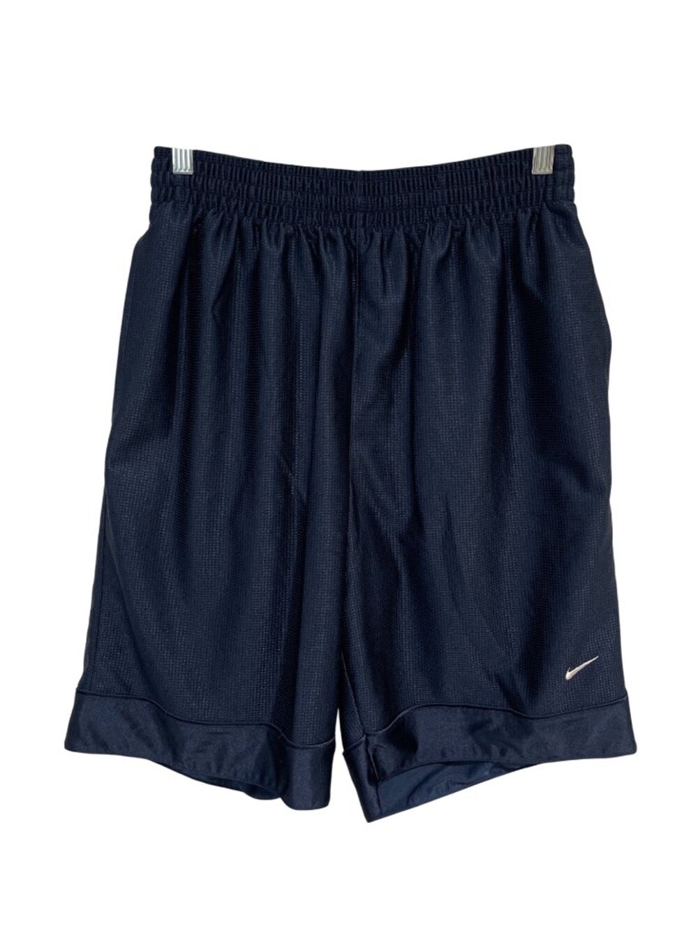Nike Basketball Shorts Medium Pull On Elastic Waist Mesh Navy Blue Athleisure